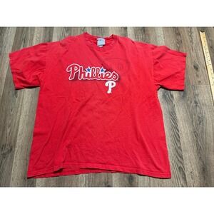 Vintage MLB Genuine Merchandise Philadelphia Phillies T Shirt Men XL Red Graphic